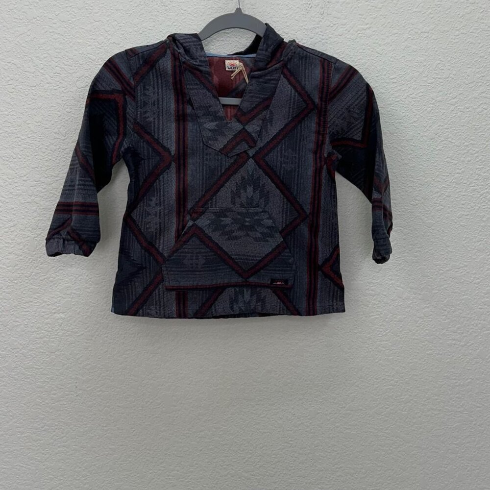 Faherty Aztec Southwestern Navajo Beam Baja Poncho Beach Hoodie Boys size 6 NEW